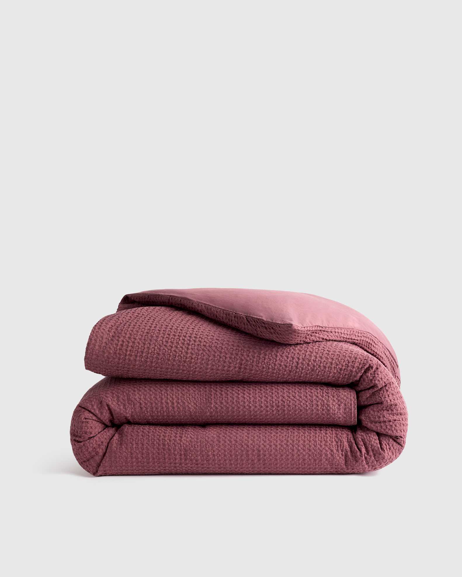 Quince, Organic Cotton Waffle Duvet Cover in Sand, Size Single