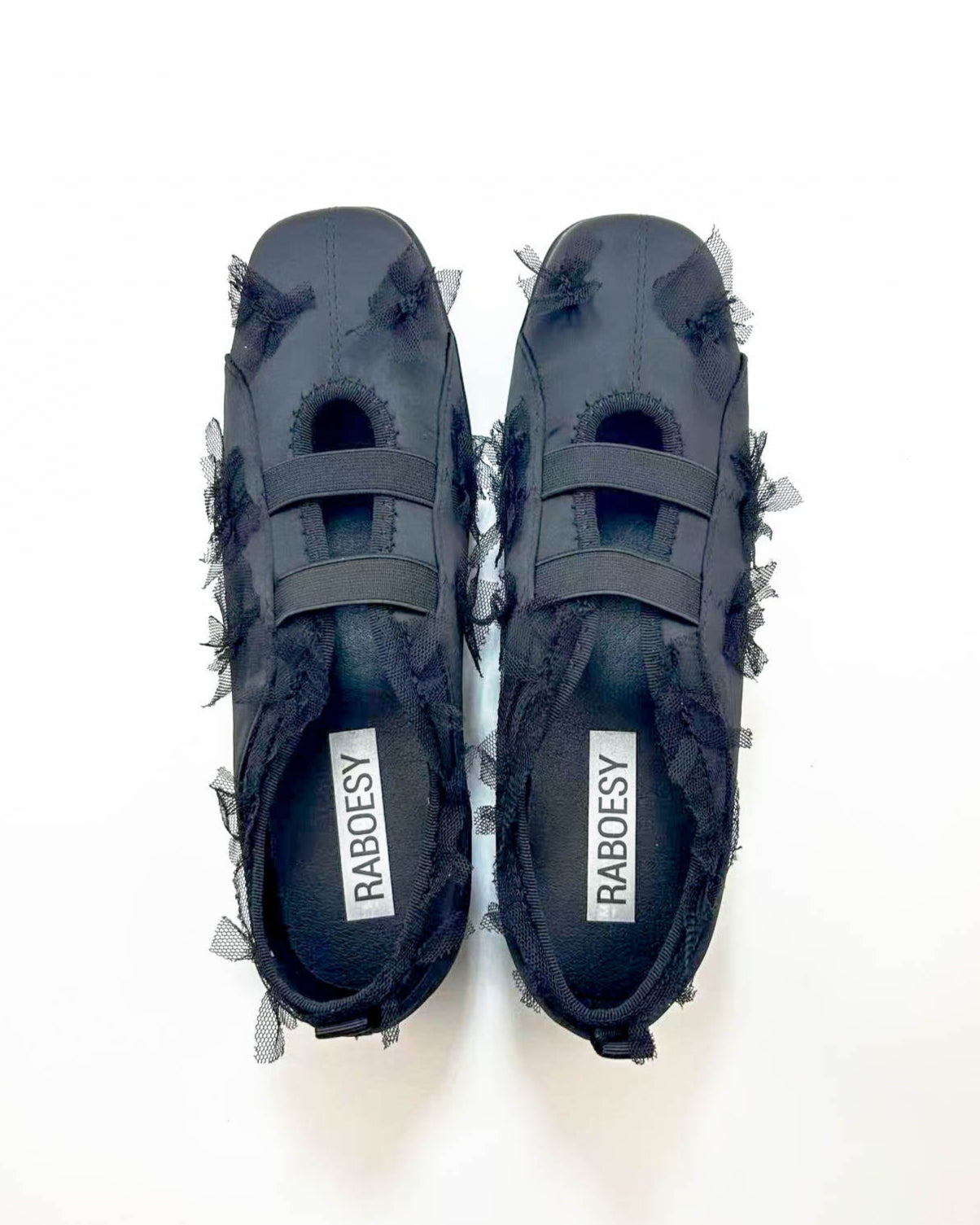 Satin Double Straps Ballet Sneakers