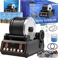 4 lbs Refill Rock Tumbler Grit Media 5 in 1 Kit, Rock Tumbling Grit Set -Inculde 3 lbs 4 Step Polishing Grits Media + 1 lb 3/16 x 3/8 Ceramic