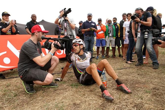 Frantisek Rabon of Meerendal Songo Specialized is interviewed after winning Stage 3