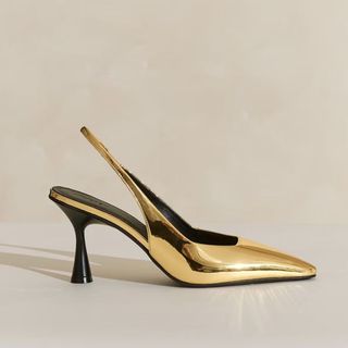 Chisel Toe Metallic Slingback