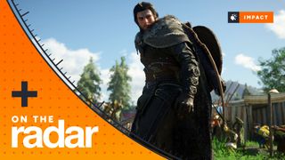 Crimson Desert screenshot of Kliff with an orange On the Radar overlay