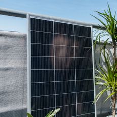 A solar panel on a balcony in Spain