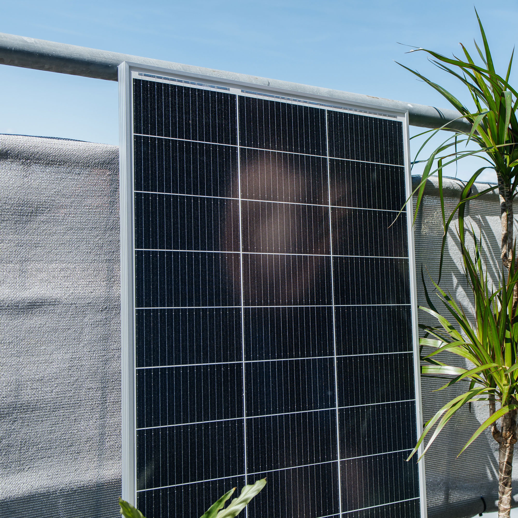 A solar panel on a balcony in Spain