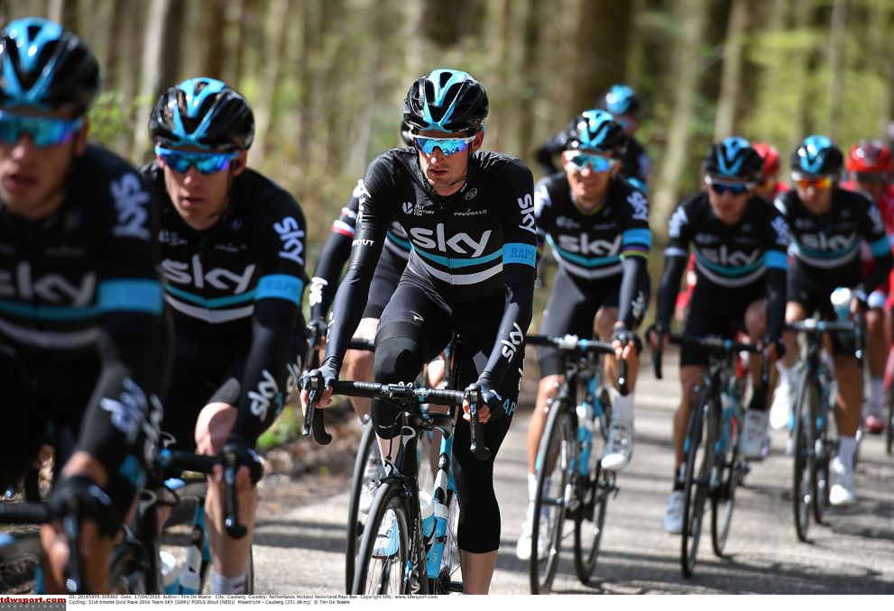 Team Sky on the front in Amstel Gold Race