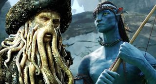 Images showing VFX for Davy Jones in Pirates of the Caribbean and Avatar