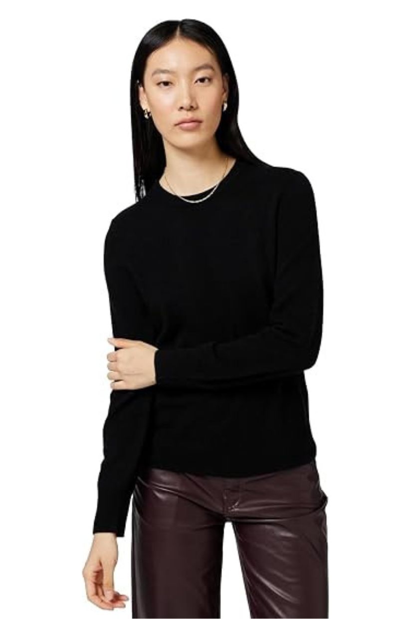 NAADAM, Naadam Women's the Original Cashmere Crewneck Sweater, Black, Xl