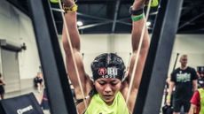 A woman taking part in Spartan's DEKA