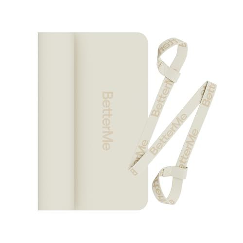 Betterme Yoga Mat - Non-Slip Exercise Mat for Women - Cushioned Pilates Mat for Home Workouts, Stretching & Hot Yoga - Portable Fitness Mat With Strap (ivory)
