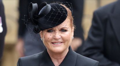 Sarah Ferguson is seen during The State Funeral Of Queen Elizabeth II at Westminster Abbey on September 19, 2022 in London, England. 