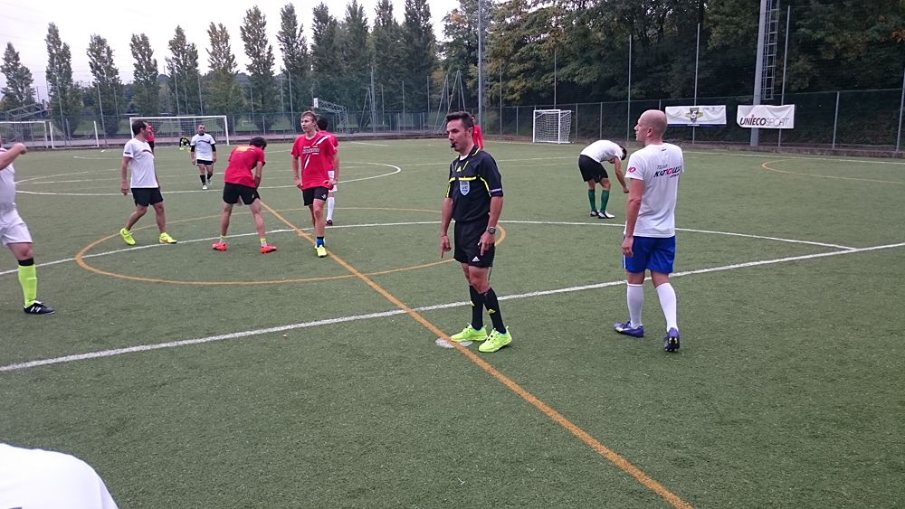 Joaquim Rodriguez acts as referee - Katusha host their annual team-staff soccer match in Peschiera del Garda, Italy