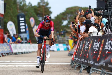 NEILA SPAIN AUGUST 06 Pavel Sivakov of Russia and Team INEOS Grenadiers Purple Leader Jersey crosses the finishing line on third place the 44th Vuelta a Burgos 2022 Stage 5 a 170km stage from Lerma to Lagunas de Neila 1867m VueltaBurgos on August 06 2022 in Neila Spain Photo by Gonzalo Arroyo MorenoGetty Images