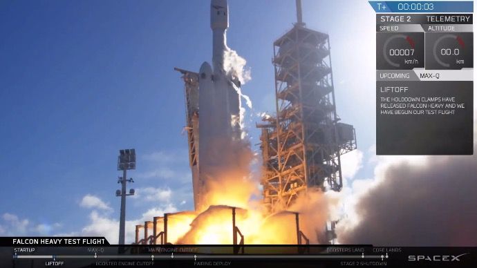 Falcon Heavy lifting off on February 6