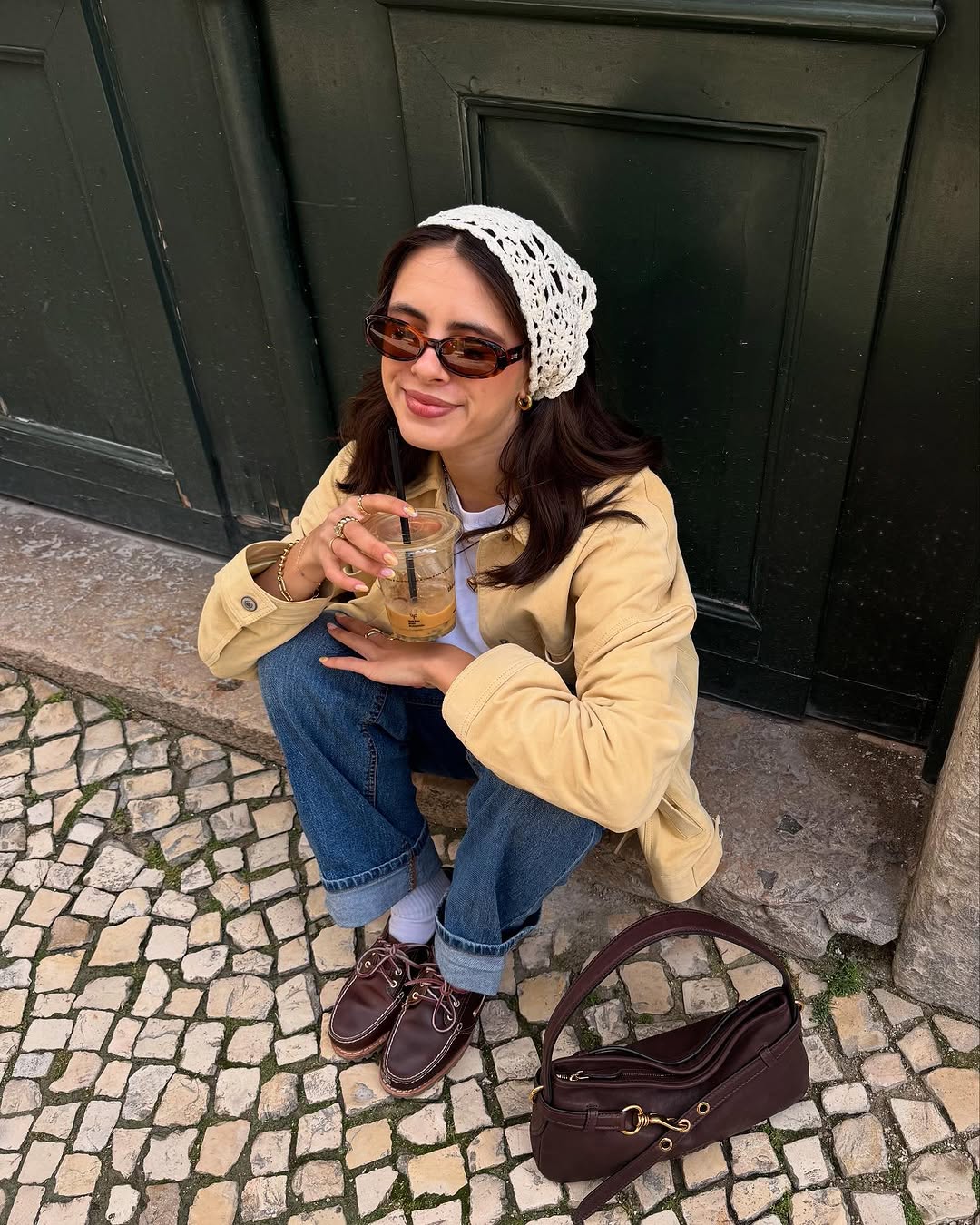 woman wearing winter to spring transitional jacket trends 2026