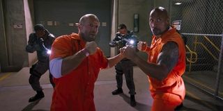 The Rock and Jason Statham in The Fate of the Furious