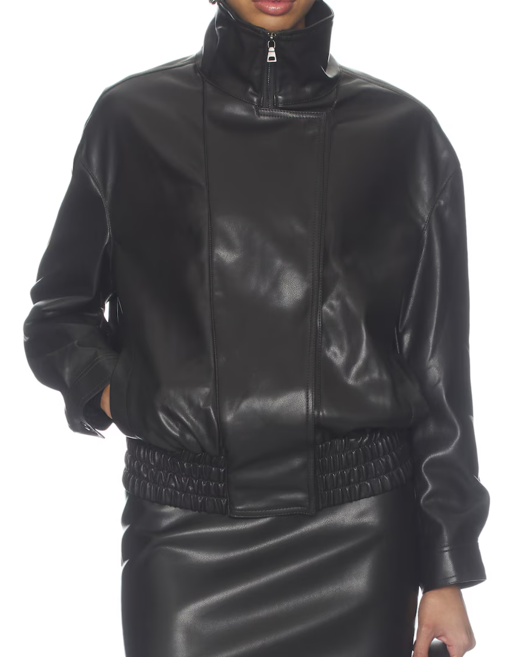 Enza Costa, Oversized Leather Bomber Jacket