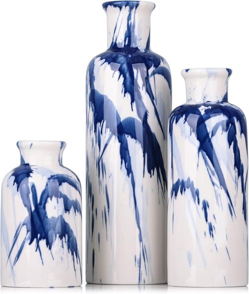 3-set Blue Ceramic Vase Set