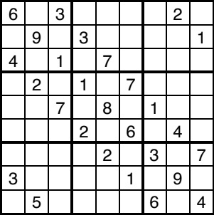An unsolved sudoku.