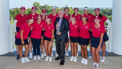 Team USA pose for a photo after their Junior Solheim Cup win