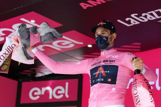 Filippo Ganna takes the pink jersey after winning stage one of the Giro d'Italia 2021