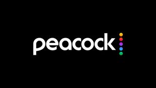 The Peacock logo on a black background