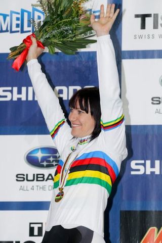 Anna Meares on the podium