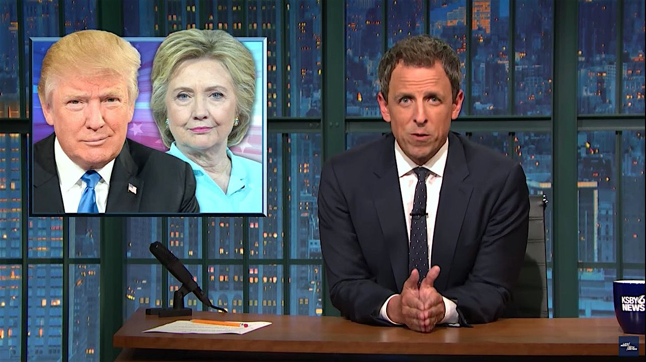 Seth Meyers takles Hillary&amp;#039;s health, baskets of deplorables