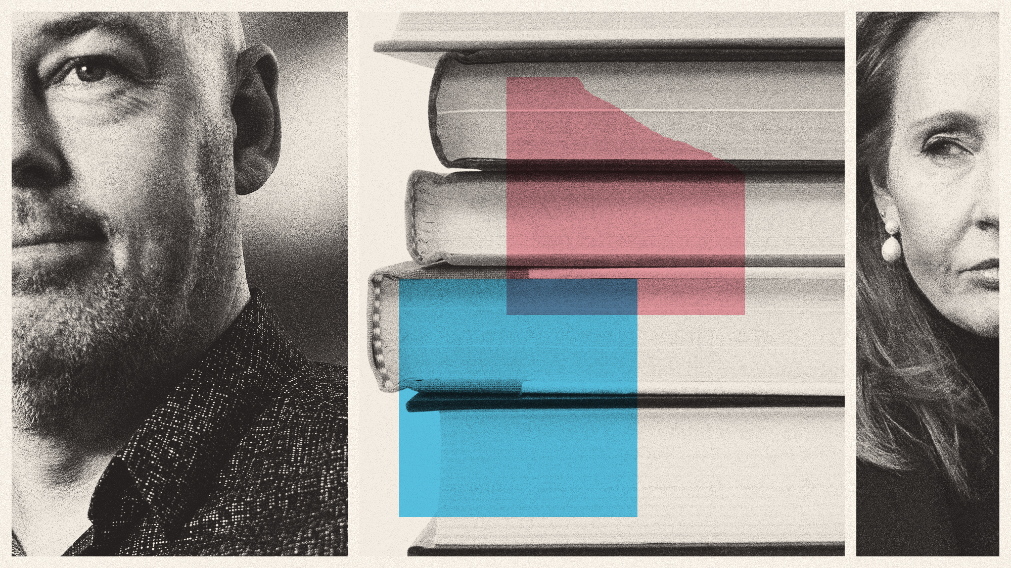 Photo composite of authors John Boyne and JK Rowling