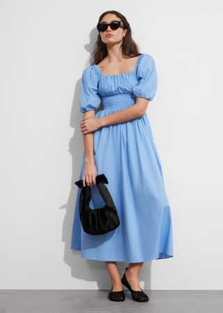 & Other Stories, Puff-Sleeve Midi Dress