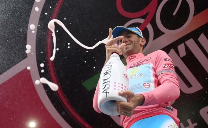 Vincenzo Nibali (Astana) on the podium