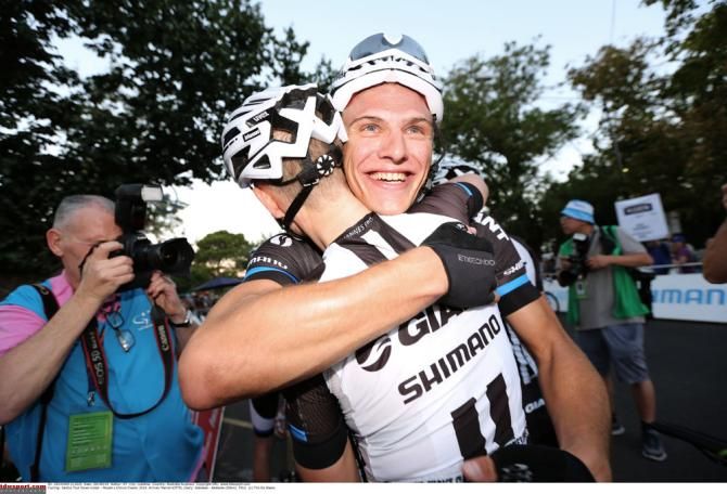 The Argos team enjoy Kittel's win