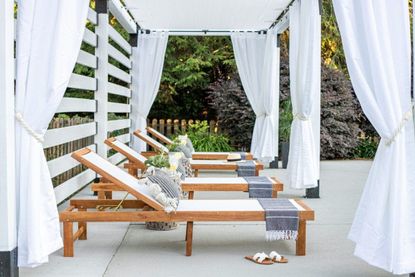 DIY canopy ideas; DIY cabana canopy by @blesserhouse