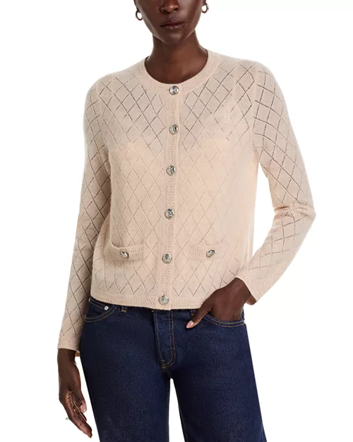 Cashmere Crewneck Cardigan Sweater - Exclusive