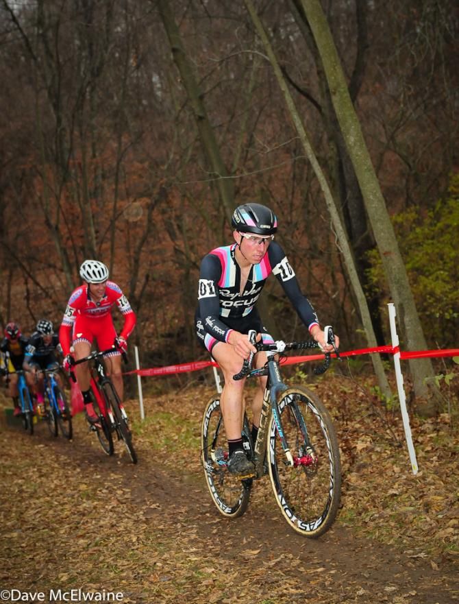 Jeremy Powers (Rapha Focus) chasing on lap two