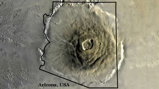 Olympus Mons compared to Arizona