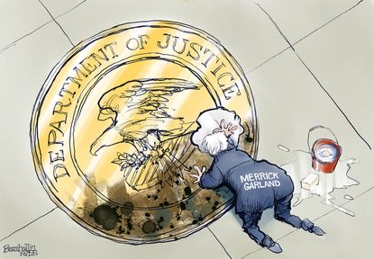 Political Cartoon U.S. merrick garland justice department