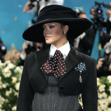 Rihanna attends the 2025 Met Gala Celebrating "Superfine: Tailoring Black Style" at Metropolitan Museum of Art on May 05, 2025 in New York City.