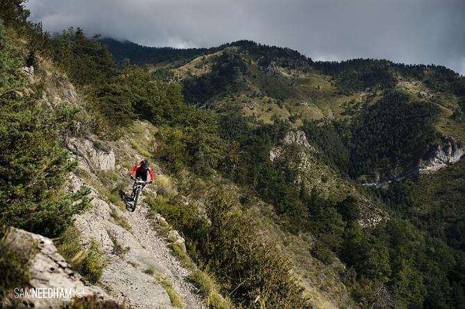 A rider on day 5 singletrack