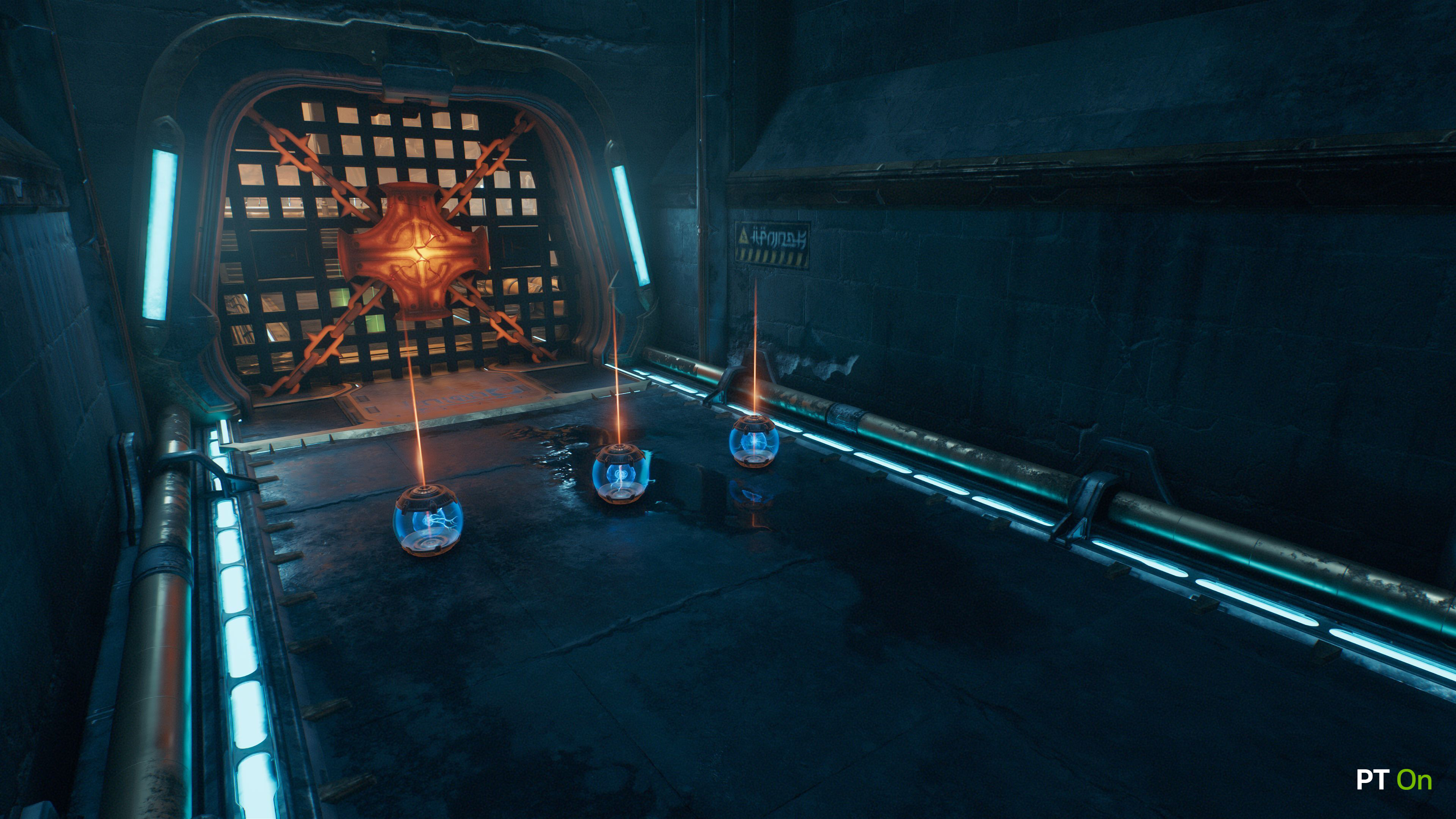 doom the dark ages running on a geforce rtx 50 series with path tracing on