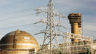 The capped off nuclear reactor following a disastrous fire in October 1957 at Sellafield nuclear power station near Seascale in West Cumbria, UK