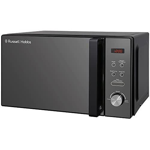 Russell Hobbs Rhm2076b 20 Litre 800 W Black Digital Solo Microwave With 5 Power Levels, Automatic Defrost, 8 Auto Cook Menus, Clock and Timer, Easy Clean