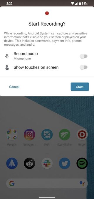 Android 11 screen recorder