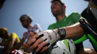 Mark Cavendish of Great Britain riding for Team Dimension Data wears a Richard Mille RM-011 watch at the start of stage seven of the 2016 Le Tour de France