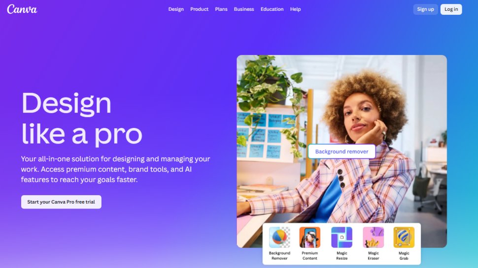 Website screenshot of Canva Pro (February, 2026)