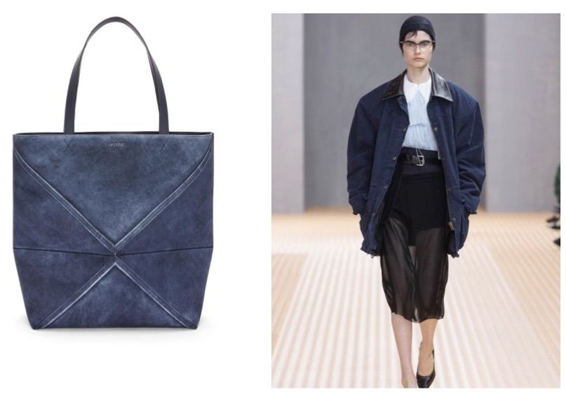 Blue bag, blue prada outfit