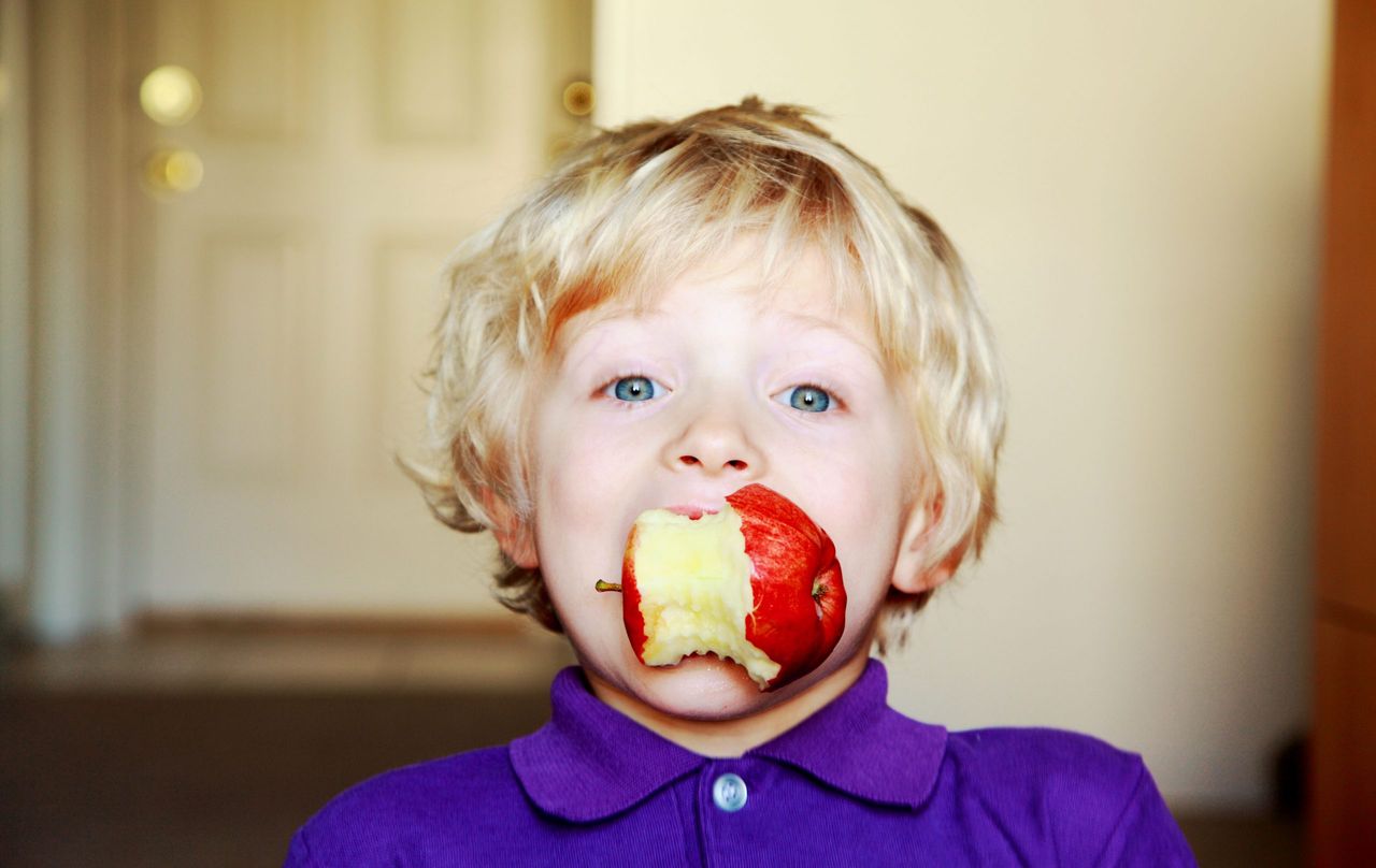 boy with apple