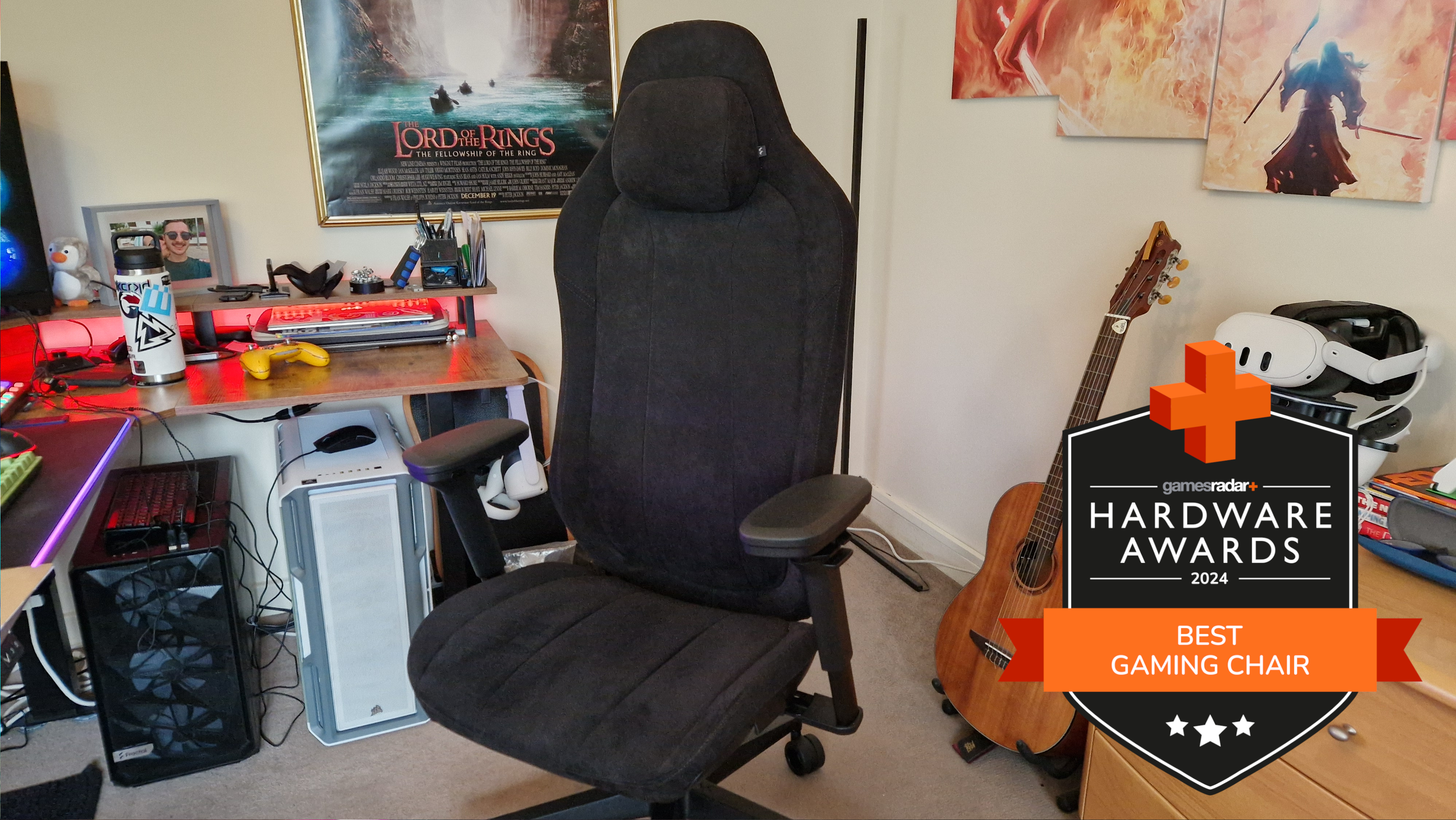 Fractal Refine gaming chair in a setup with GamesRadar+ Hardware Awards badge