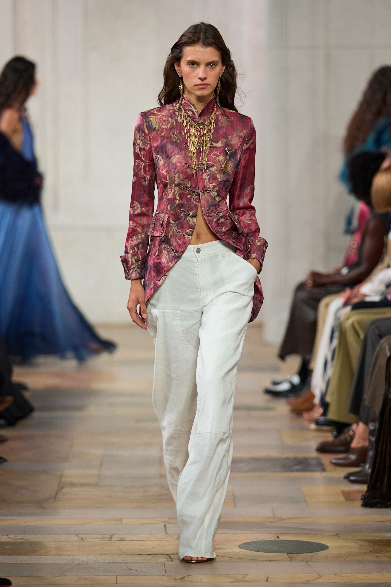 Ralph Lauren SS27 floral blazer white trousers