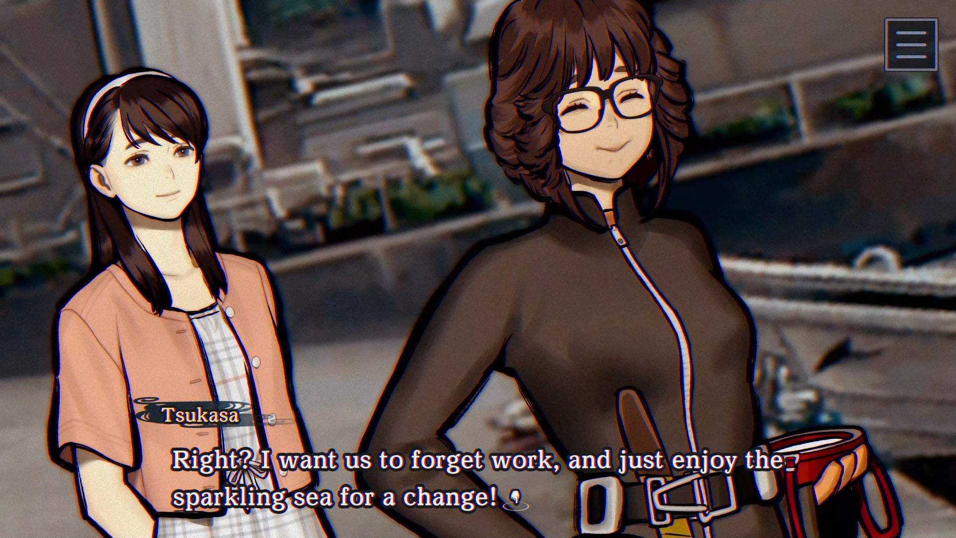 Tsukasa, wearing a wetsuit, wants to enjoy the sparkling sea in Paranormasight: The Mermaid's Curse