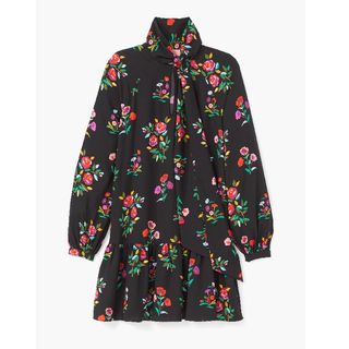 Kate Spade autumn floral tie neck dress